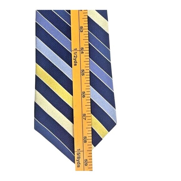 Tommy Hilfiger Striped 100% Italian Silk Repp Tie Navy Gold Blue USA 59" - Picture 6 of 7